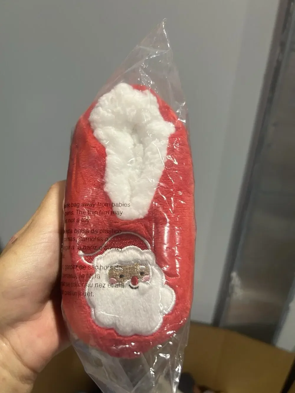 SANTA SLIPPERS Carter's 2T-3T Red Kids Toddlers Christmas Holiday Soft Slip On